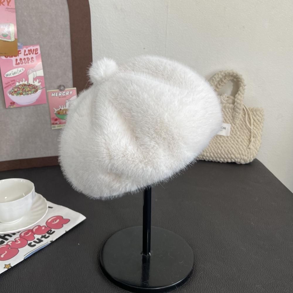 Winter New Foreign Style Warm Beret Mink Thickened Pumpkin Fashion Trend Versatile Women's Hat
