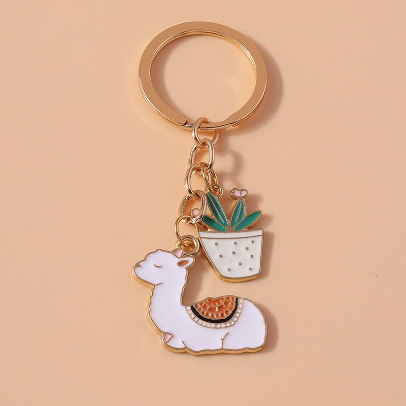 Cartoon Animal Dog Keychain Enamel Love Heart Charms Keyrings for Car Key Souvenir Gifts for Women Men Handbag Key Chains