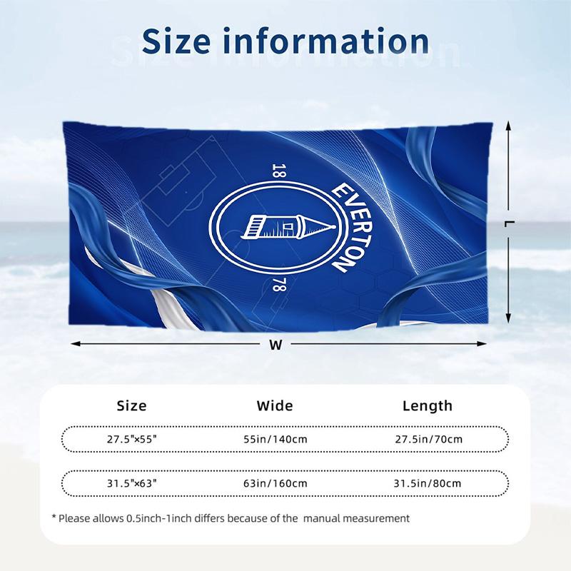 Asciugamano da Spiaggia Calcio Everton Morbido Microfibra Asciugamano Estivo Asciugatura Rapida Assorbente per Spiaggia Piscina Viaggio