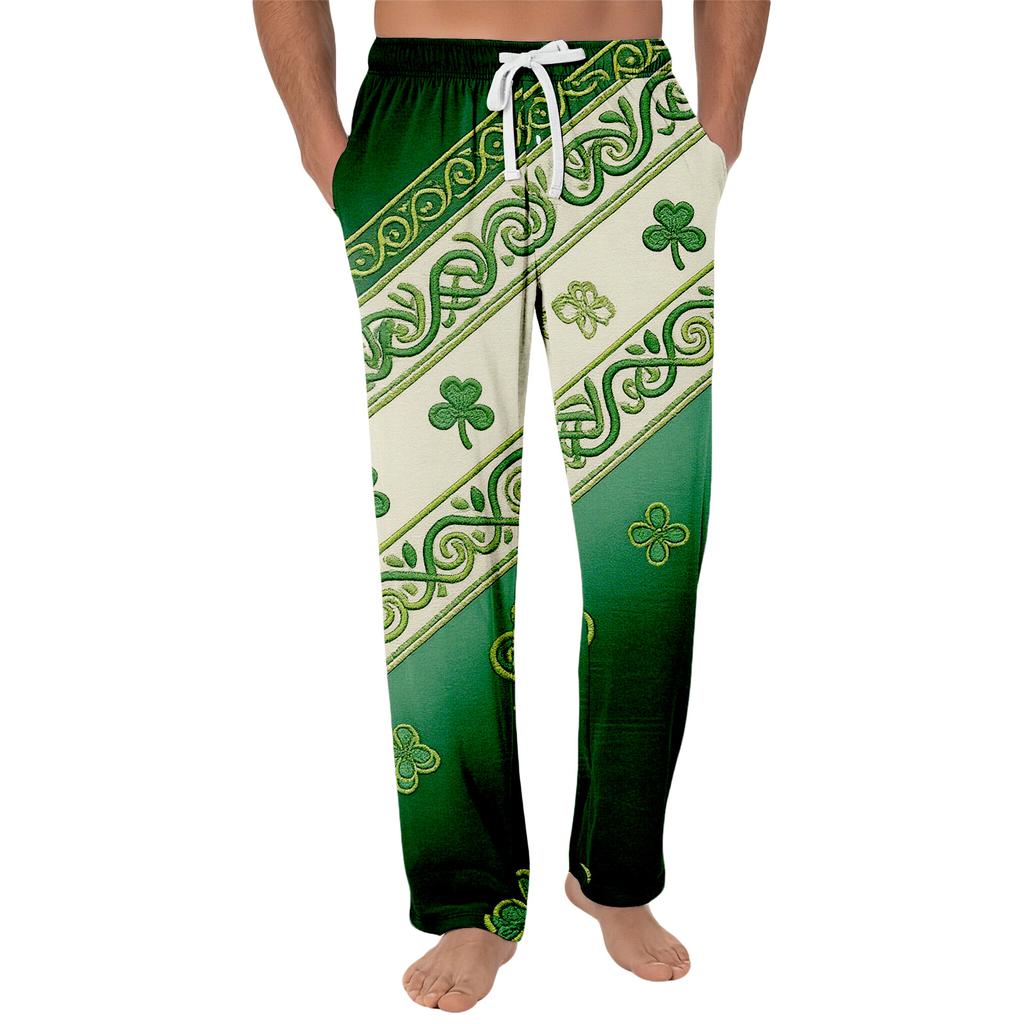 Gestreifte Pyjamahose Nachtwäsche Lässig Kordelzug Elastischer Bund Hose Bequem Gerade Yoga Lockere Hose