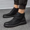 Brand New Winter Men Work Boots Fashion Lace-up Ankle Boots Designer Leather Warm Plush Men Boots Autumn Outdoor Men Shoes