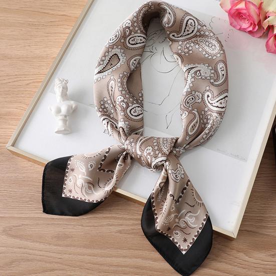 Silky Scarf Paisley Printing Smooth Texture Wrinkle-Resistant Windproof Imitation Silk Scarf Commuting Business Layering Neck Accessory
