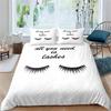 Beauty Eyelashes Duvet Cover Queen For Girls Woman Eyes Pattern Design Comforter Cover Modern Lovely Sexy Eyelashes Bedding Set