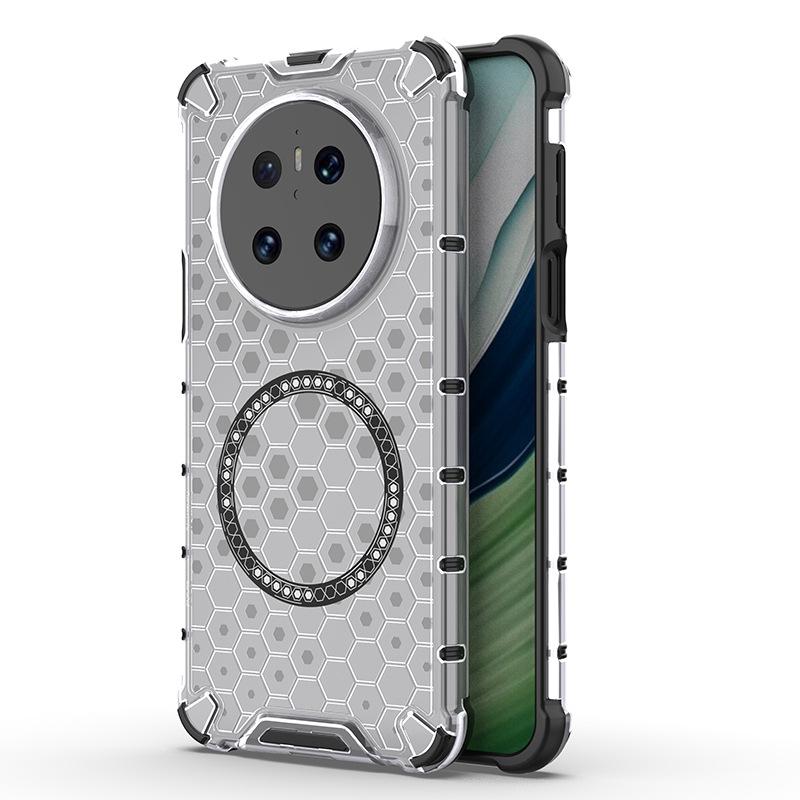 Applicable to Huawei mate70Pro honeycomb magnetic mobile phone case mate70 airbag nova13Pro protective case