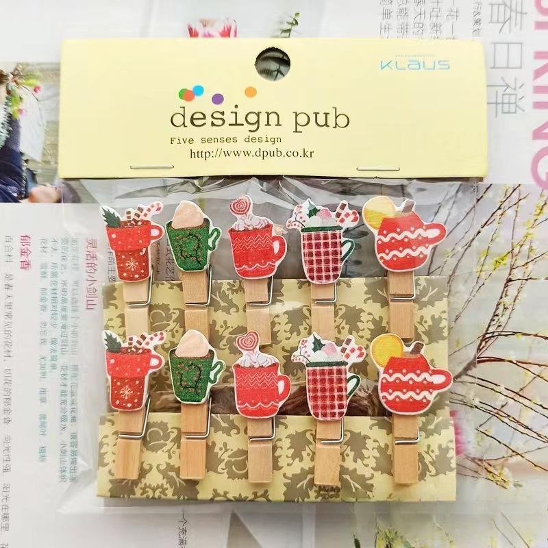 Cartoon Christmas Candy Hanging Photos Tea Sealed Home Flower Shop Card Small Clip