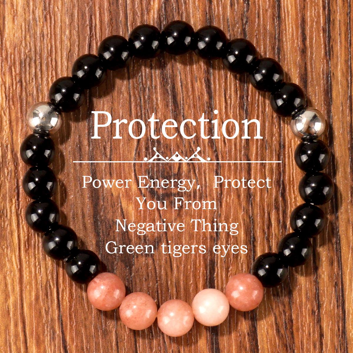 European and American Tiger Eye Crystal Beaded Bracelet