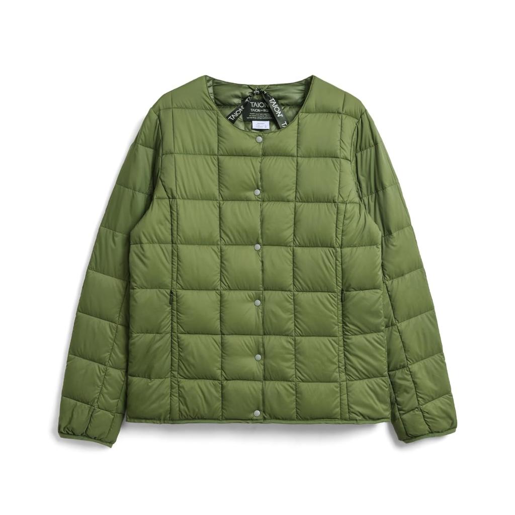TAION Crew Neck Button Inner Down Jacket Women's (TAION-W104)