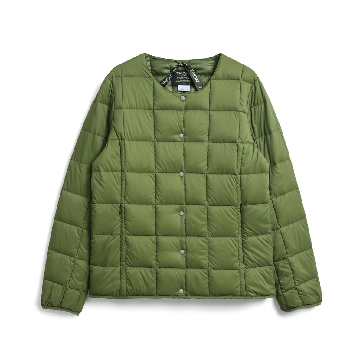 

TAION Женская пуховая куртка с круглым вырезом и пуговицами (TAION-W104) оливковый