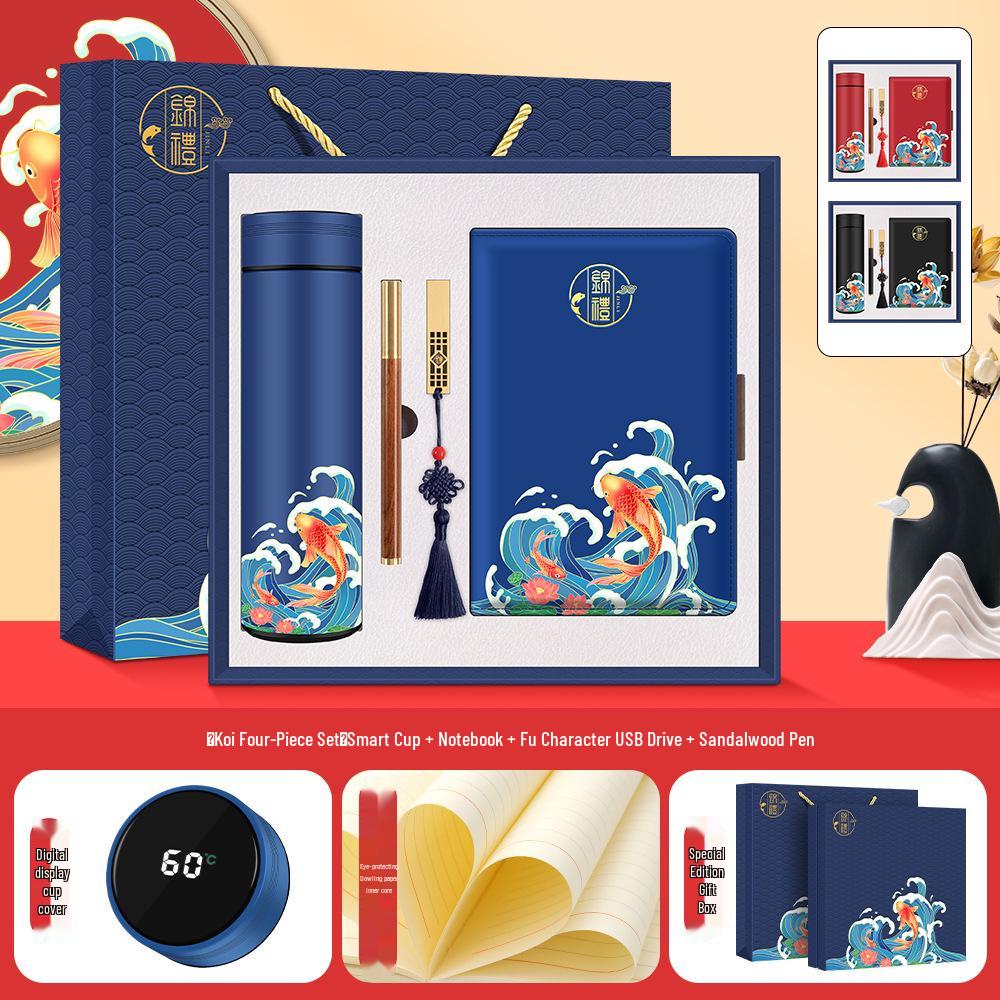 High-End Dragon Boat Festival Thermos Gift Set - Luxurious Business Souvenir for Anniversaries and Events