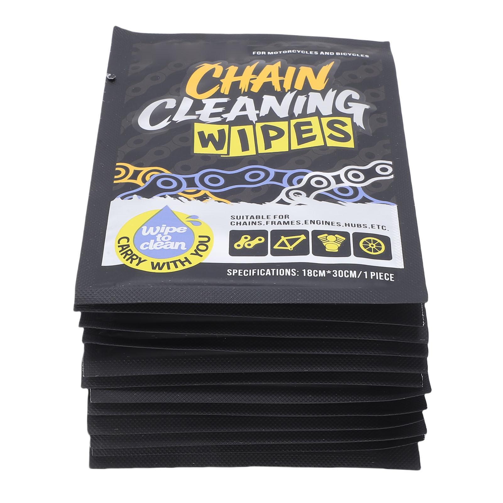 

12pcs Bike Chain Cleaning Wipes Individually Packaged Efficient Dirt Removal Motorcycle Wipes for Chains Engines Hubs