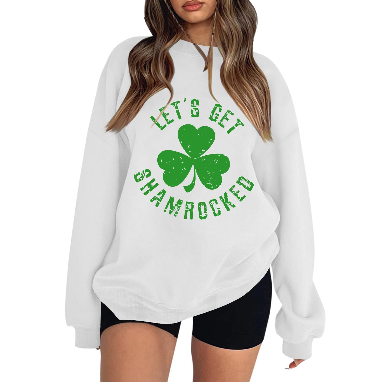 

Женская повседневная мода ко Дню святого Валентина с принтом, длинным рукавом, круглым вырезом, толстовки, пуловеры, топы XL белый