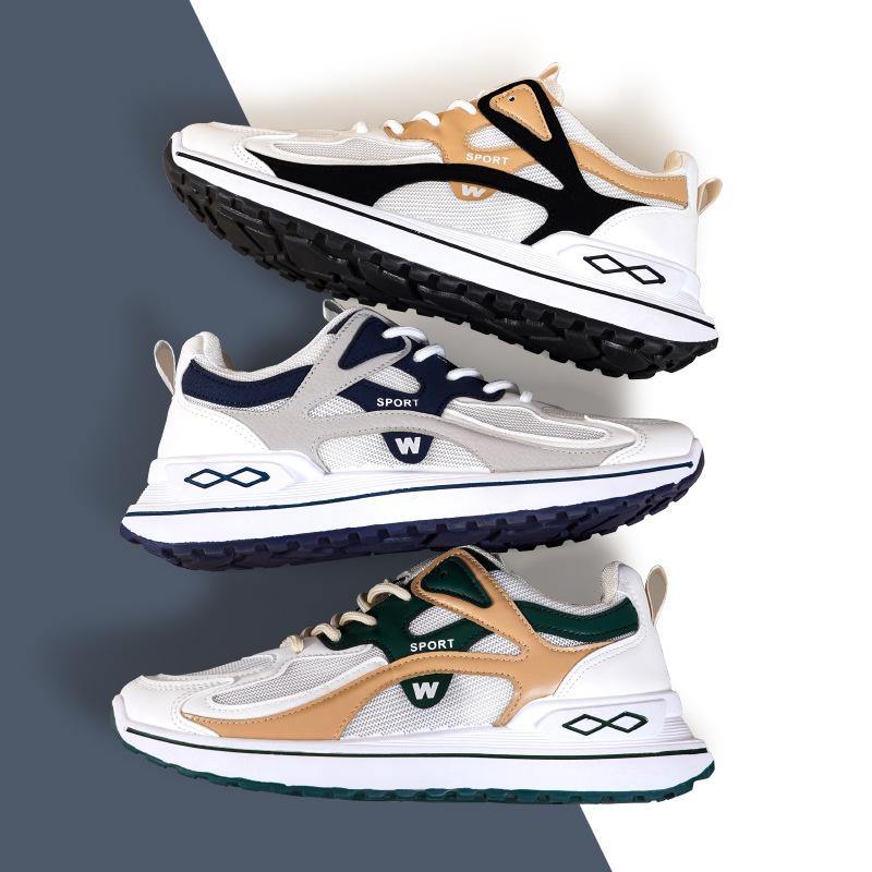 Men's Sports Shoes Colored Mesh Breathable and Non Slip Men's Running Shoes