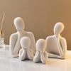 Couple Family Statue, Ceramic Thinker Sculpture, Table Artifact, Set Of 4
