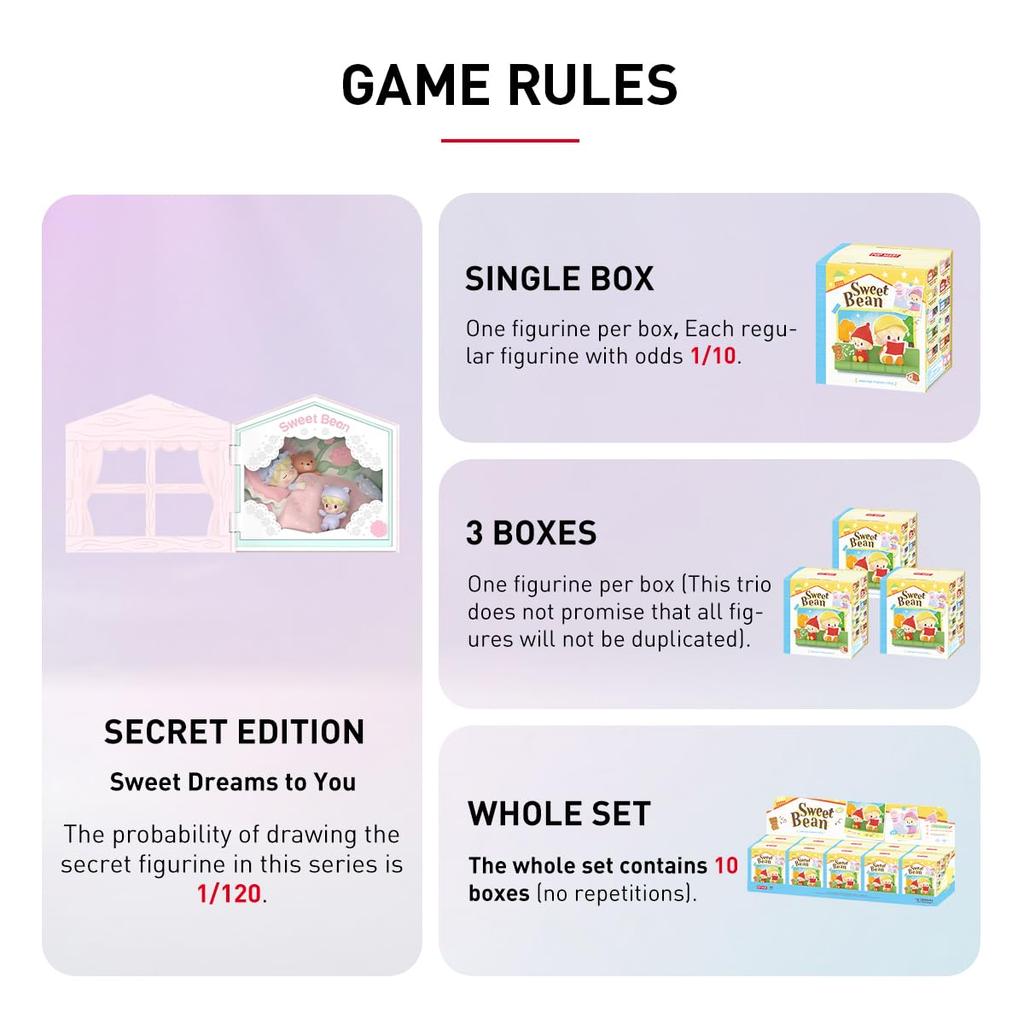 POP MART Süße Bohne Feiert Gewöhnliche Tage Serie Szene Set (1 Stück) Pop Mart Gachapon Blind Romantische Ring Box Serie 4 Szenen Set Geburtstagsgeschenk