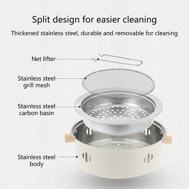 Multi Functional Portable BBQ Stove Food Charcoal Barbecue Grill for Outdoor Camping Trips Coal Burners Barbecue Tool