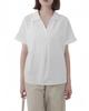 Skipper Blouse for Short Loose Open Office Everyday Highly Large M [SPRING SEAON] Women, Sleeve, Elegant, Summer, Fit, Collar, V-neck, Shirt, Top,