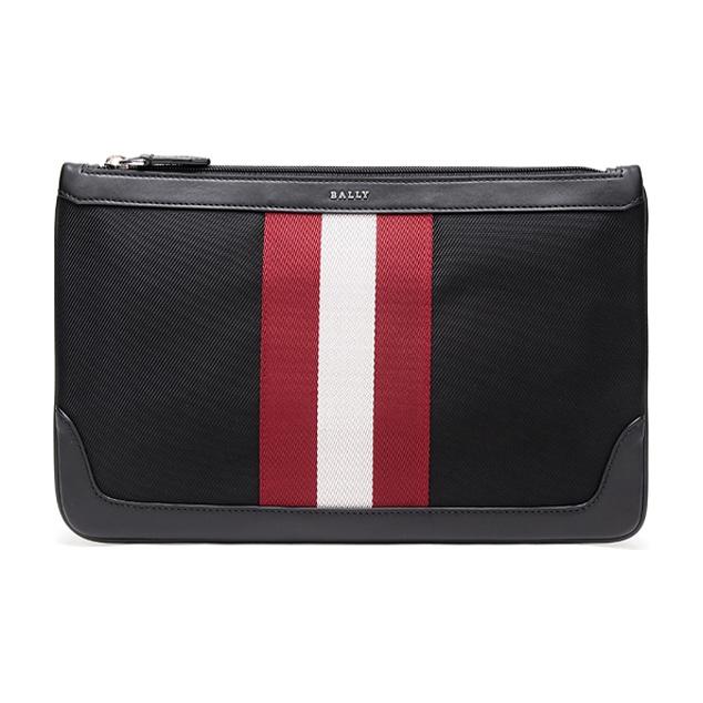 

Bally Red And White Striped Fabric And Leather Clutch Bag Men Clutch Bag Black CAYARD-TSP-10 Basic Set (Bag+Dust Bag)