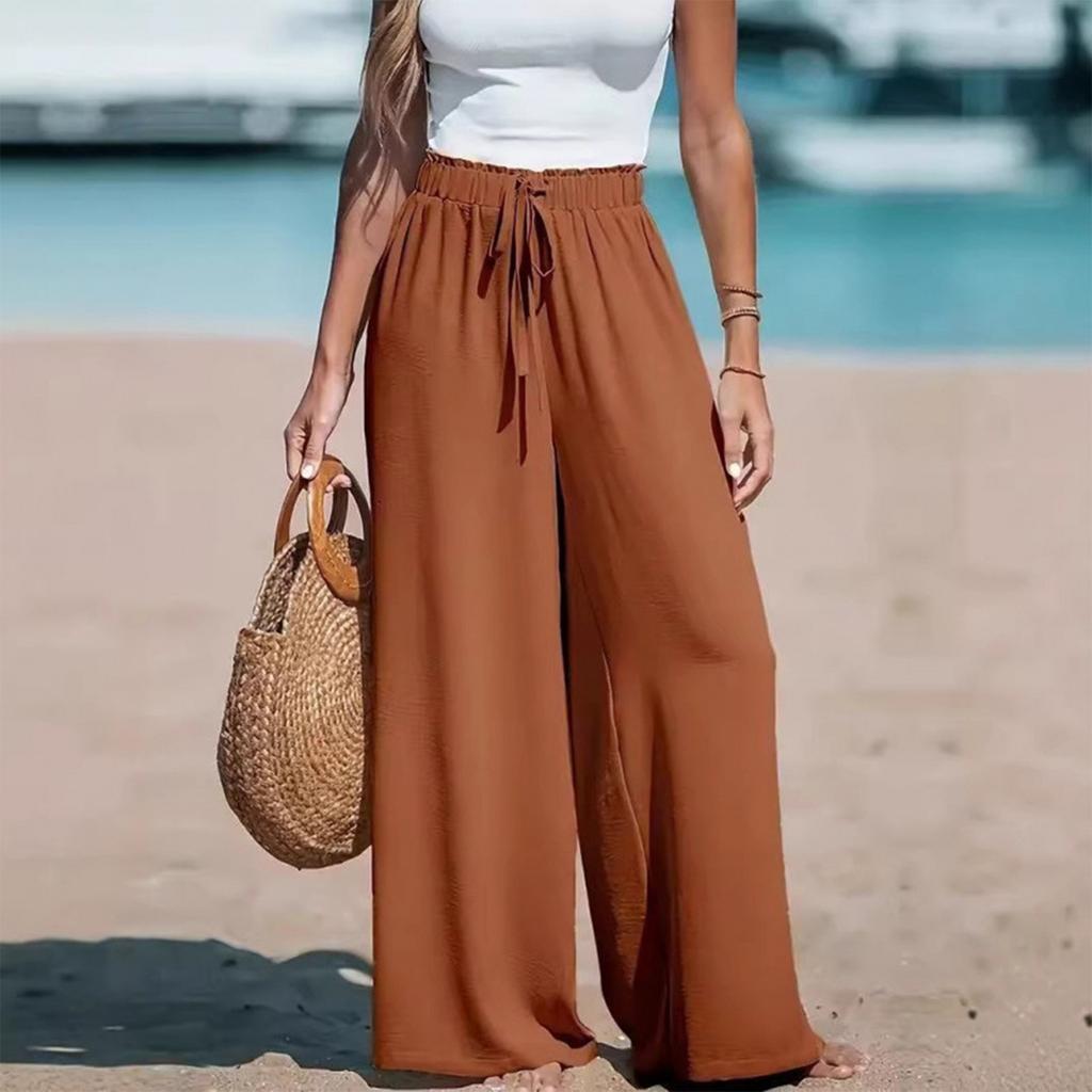 Women's Loose  Straight Drawstring Casual Pants