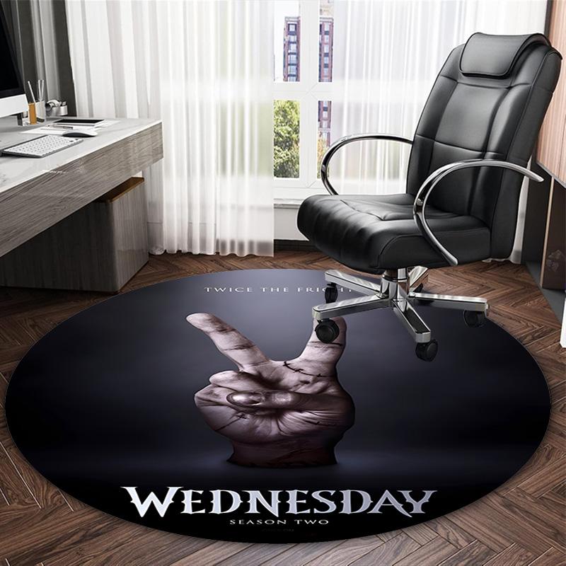 1pc Addams Family Wednesday9 Print Round Carpet Chair Round Carpet Suitable for Bedroom Living Room Home Decorative Carpet