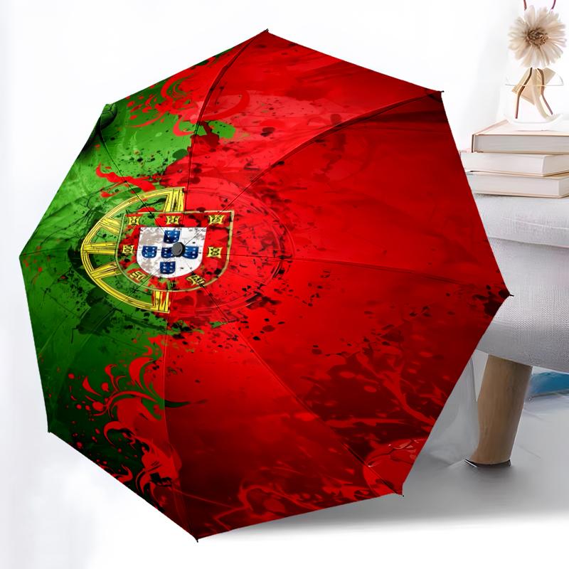 Printed Portugal Football team Folding Umbrella,Outdoor,Leisure,And Travel Umbrella,Durable Umbrella Fabric,Birthday And Holiday Gift
