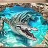 3D Optical Illusion Rug Realistic Pond Fish Door Mat Absorbent Entrance Rug Deep Sea Floor Mat