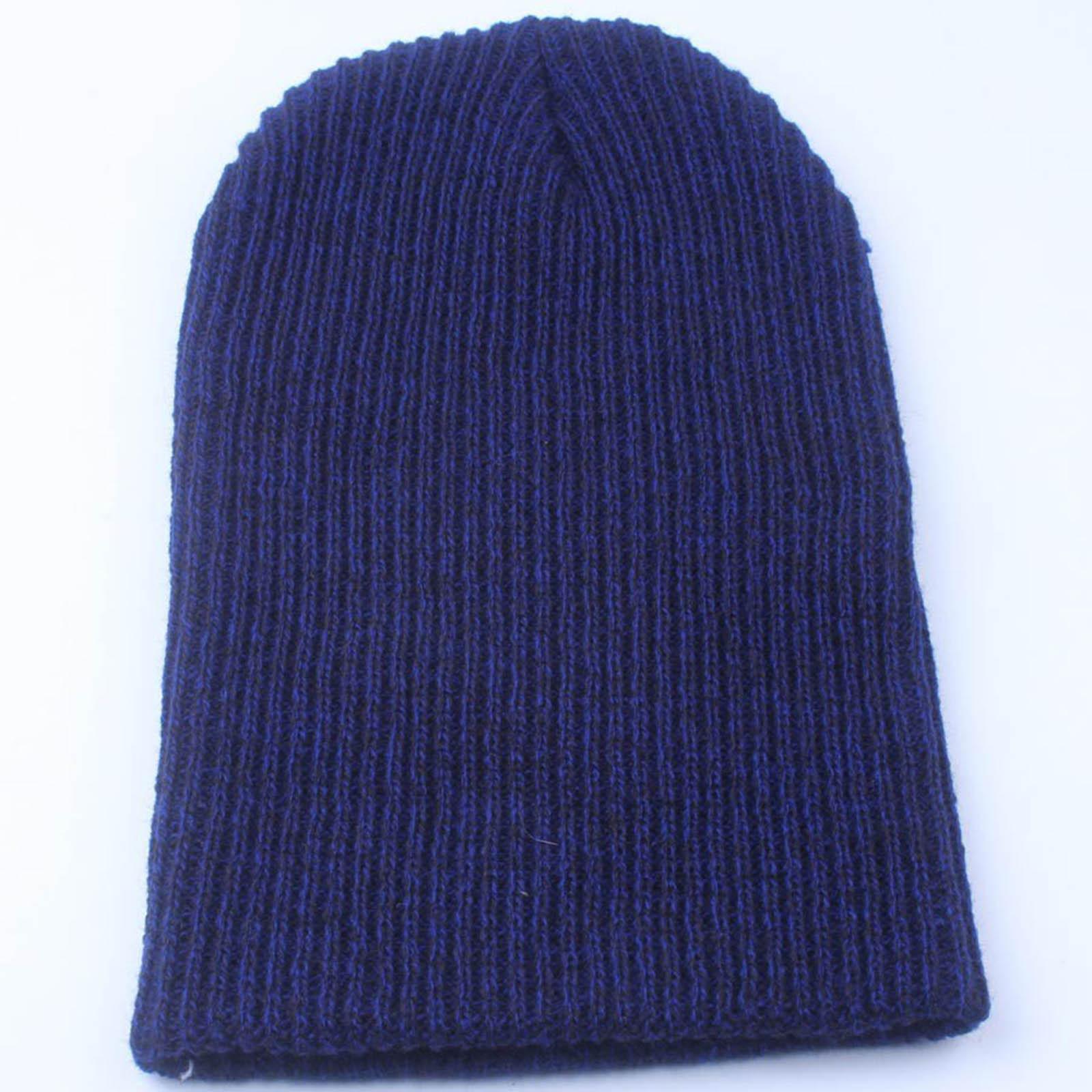 

Осінь-зима Жіноча та чоловіча шапка Нова проста м’яка шапка Bea-nie Тонка в’язана шапка на відкритому повітрі Тепла холодостійка модна шапка Bea-nie Hat One Size Темно-синій