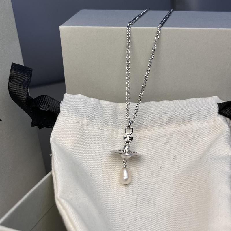 Meier Queen Mother's Flying Baroque Saturn Water Drop Pearl Necklace Niche Styleclassysweater Chain