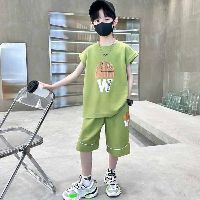 Boys' 2025 Summer Two-Piece Outfit: Cool, Lightweight, Short Sleeves for Kids
