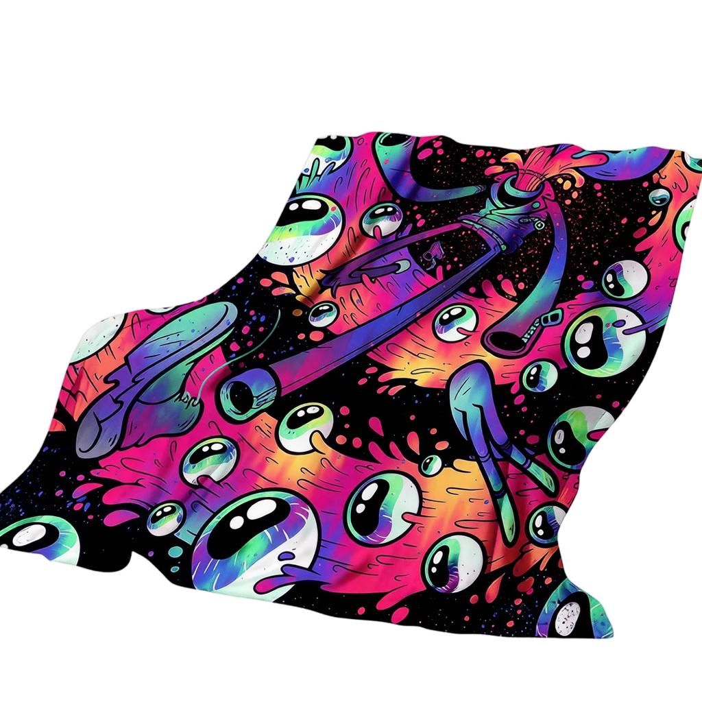 Scary Halloween Flannel Blanket for Couch, Cozy Throw for Fall Decor
