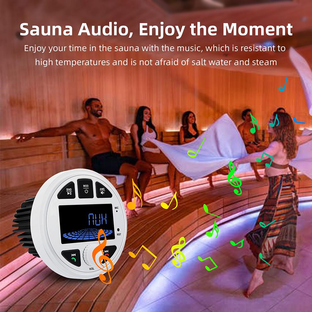 Boat Radio MP3 Media Player Stereo Marine Radio Cover Bluetooth AUX USB Waterproof Widely for ATV UTV SPA RZR FM AM Radio