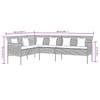 2 Piece Garden Dining Set with Cushions Grey Poly Rattan