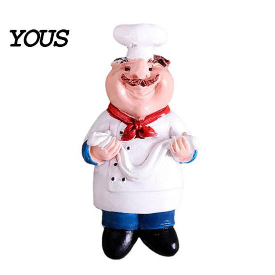 Kitchen Refrigerator Magnet 3D Cartoon Chef Magnet, Resin Baker Decorative Fridge Note Holders Memo Notes Photo Holder for Home Decor Family Magnets