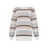 Women's Fall/winter Knitted Jacquard Crew-neck Sweater