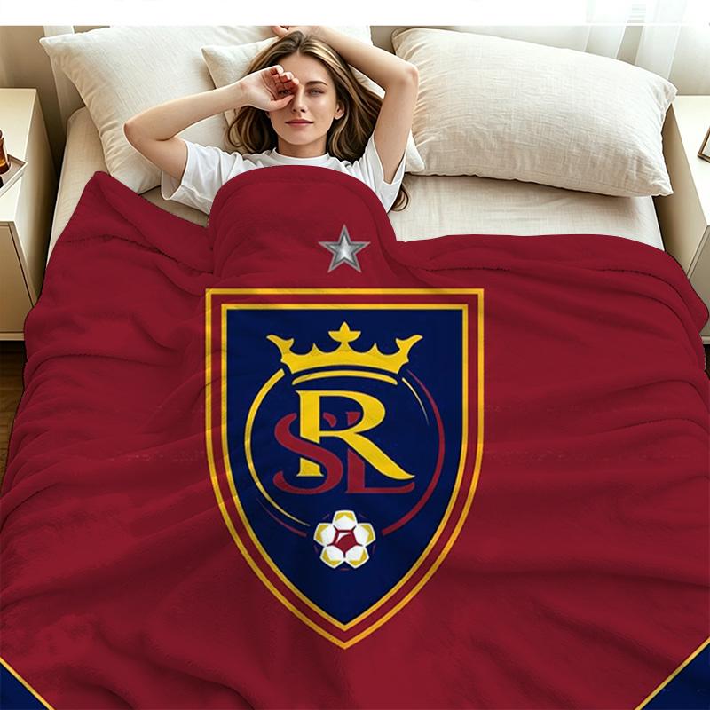 Real Salt Lake Print Flannel Blanket High Quality Warm Comfortable Cover for All Seasons Perfect for Gifts Home Decor