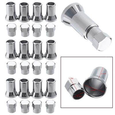 TR413 Chrome Car Truck Tire Wheel Tyre Valve Stem Hex-Cap W/ Sleeve Covers NEW