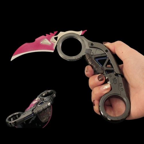 CreateLyh1 Miniature Fleurette Claw, Pink and Blue, Foldable, Karambit Raptor's Claw, 18cm, Weapon, Toy, Cosplay Prop, Super Legend Goods, Figurine, A