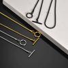 Vnox Stainless Steel Round Snake Chain Necklace 50cm, 2mm Width OT Toggle Chain Link Collar, Minimalist Jewelry Gift for Men Him
