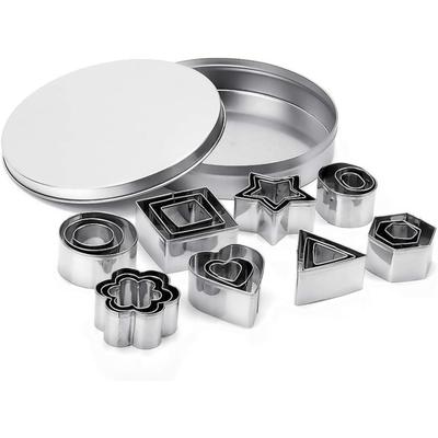 Multi-piece Set of Geometric Cookie Cutters, Stainless Steel Pastry Molds, Fruit Tools -perfect for DIY Baking and Fruit Cutting