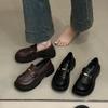 Cowhide Version Loafers Women's 2025 Autumn New Shoes Retro Commuter Black Platform British Style Small Leather Shoes