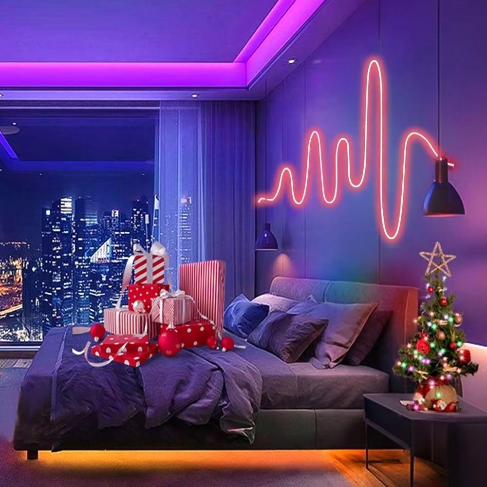 Gifts 60/100/200cm RGB Neon LED Rope Lights Waterproof Control Flexible LED Diode Home Decor Smart Colorful Neon Light Strip