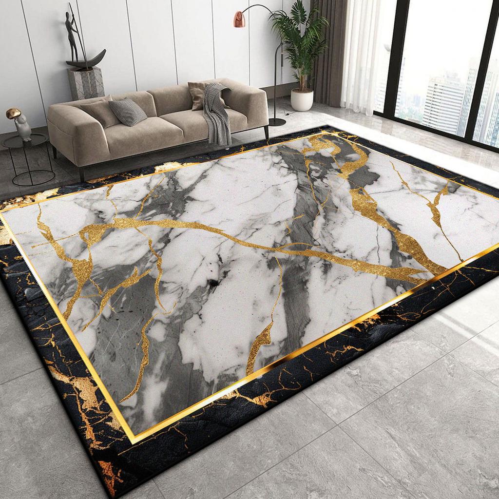 Luxury Marble Decoration Home Mat Living Room Floor Large Area Non-slip Carpets 200x300 Bedroom Bedside Easy Cleaning Plush Rugs