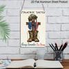 2D Flat Decorative 8×12 Inch Aluminum Plaque Metal Sign | Thank You Always Remember Our Heroes: Fallen Soldier Memorial Cross with US Flag; Honor