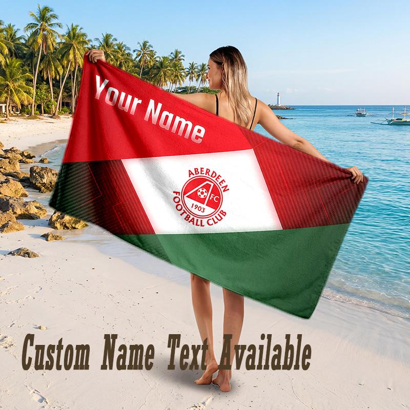 Aberdeen FC Design Beach Towel Custom Text Large Towel for Beach Vacation