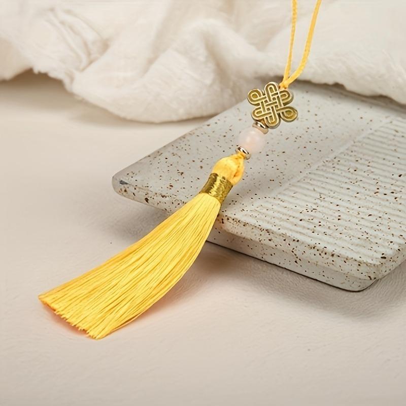 50pcs Colorful Chinese Knot Tassel Beads Fiber DIY Handmade Decorations for Wedding Bookmarks Hair Accessories Hanging Ornaments