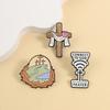 Easter Cross Enamel Pins Jesus Christ Brooches Badges Connect To God Wifi Prayer Faith Jewelry Gift for Friends