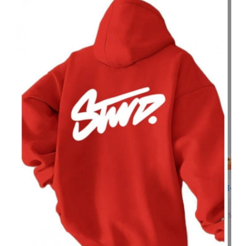 Mens Oversized Hoodie With Letter Print Fall Casual Sweatshirt Loose Fit Long Sleeve Pullover In 6 Colors