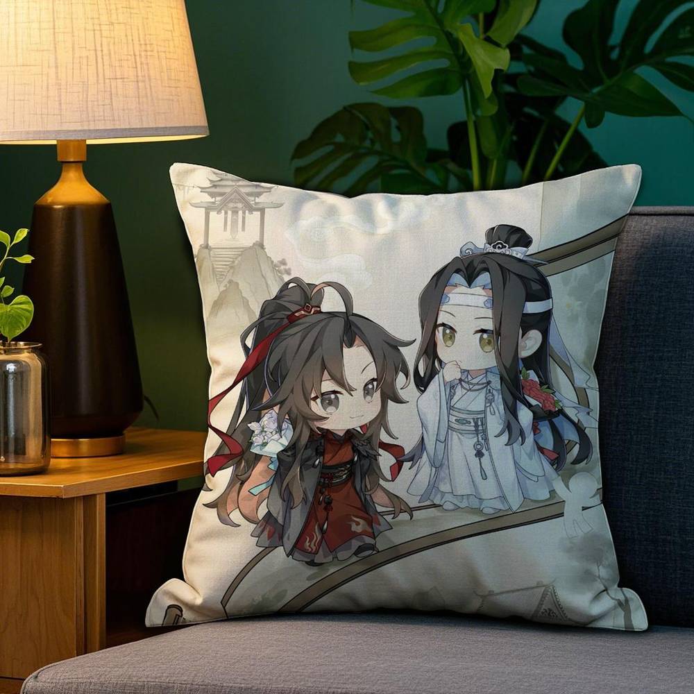 M-Mo D-Dao Z-Zu S-Shi Pillow Case Sofa Living Room Bedroom Double-sided Printing Square Cushion Nap Time Cushion Cover