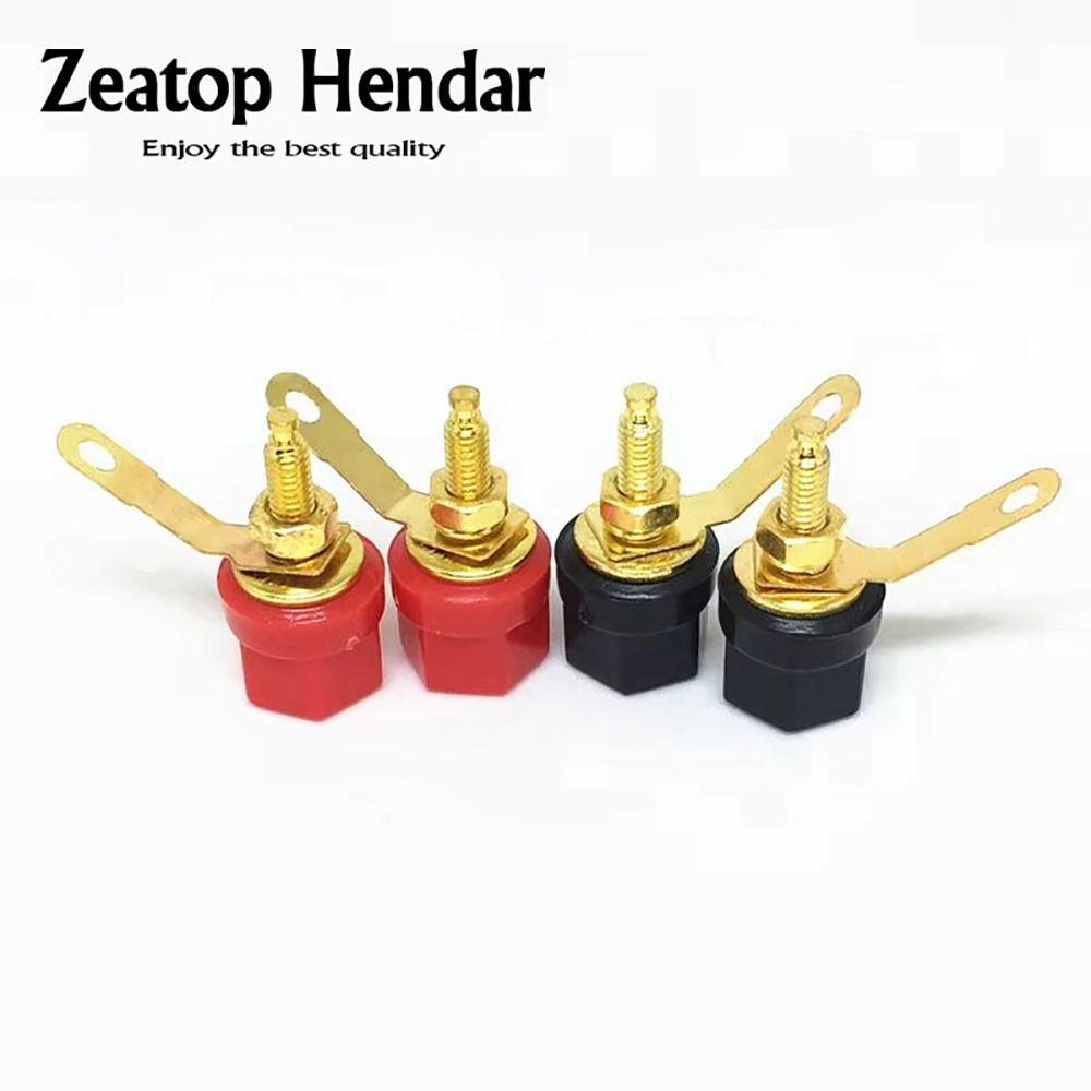 1Set Gold Plated Banana Plug Socket 4mm Audio Connector Speaker Adapter Terminal Amplifier Video