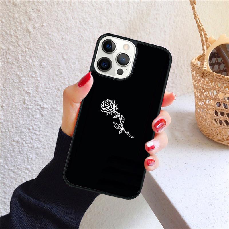 Minimal Aesthetics Flowers Phone Case for iPhone 17 Air 16 PRO MAX 15 14 PLUS 12 11 13 Back Cover Fundas Shell Coque