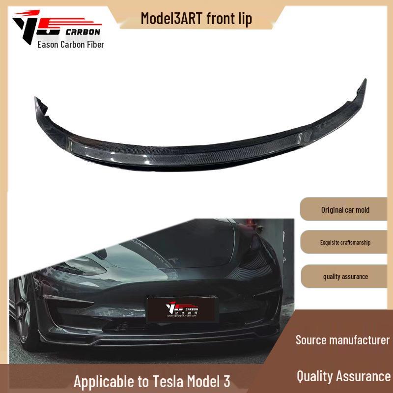 2018-IN Tesla Model 3 ART-Style Carbon Fiber Front Lip Splitter